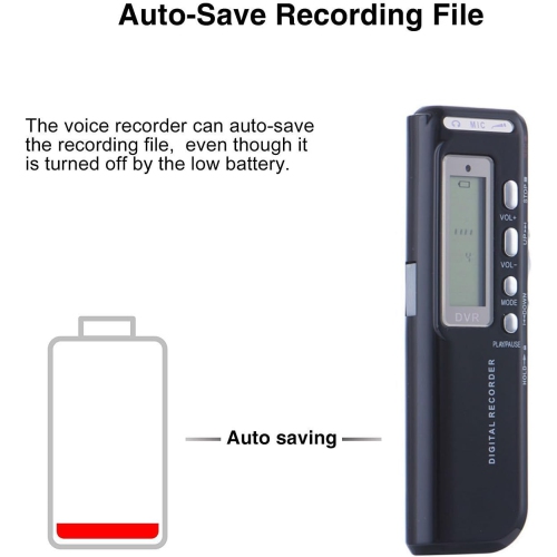Digital Voice Recorder, Professional 8GB Digital Voice Recorder with MP3 Player, HD Voice Recorder, Dual Noise Cancelling Microphones and LCD Screen