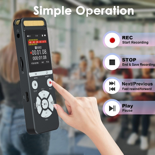 9216Kbps digital recorder - noise reduction recorder, voice-activated recorder, with playback noise reduction function -256GB