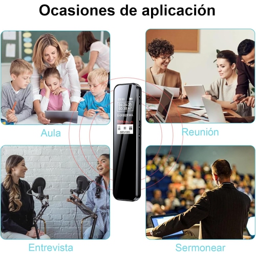 Digital Voice Recorder with Noise Reduction, Rechargeable Portable Voice Recorder, MP3 Player with Speaker Function-64GB