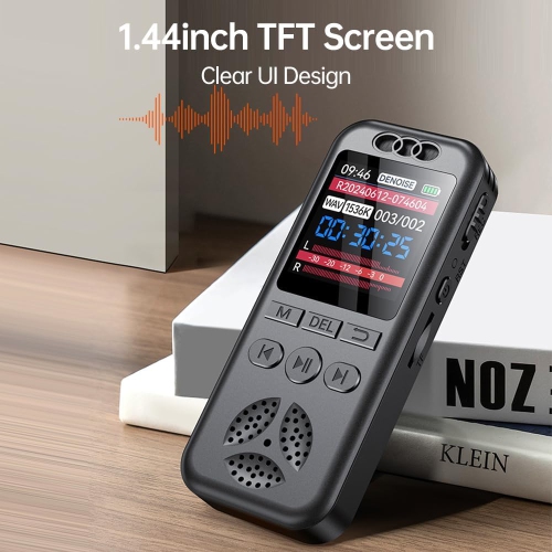 Digital voice recorder, voice activated or recording noise reduction, MP3 music player, 560 hours of recording files, device support password - 16GB
