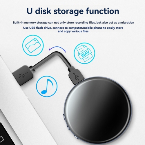 Pocket recorder, HiFi MP3 player, single-touch recording, multi-function voice control, wide standby magnetic portable conference recorder--64GB