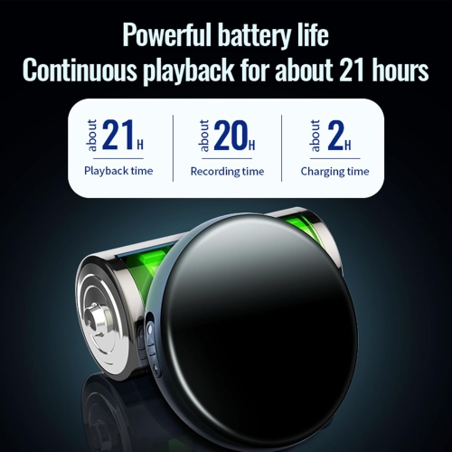 Pocket recorder, HiFi MP3 player, single-touch recording, multi-function voice control, wide standby magnetic portable conference recorder--8GB