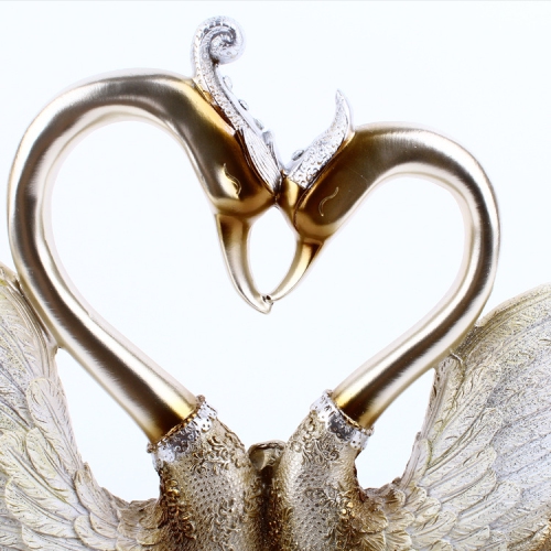 Light luxury swan sculpture ornaments resin heart-shaped base couple decorations modern art home decoration birthday/Valentine's Day/wedding gift