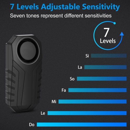 113dB Bicycle Alarm Wireless Vibration Motion Sensor Waterproof Anti-theft Device With Remote Control Suitable for Bicycles, Motorcycles, Cars,
