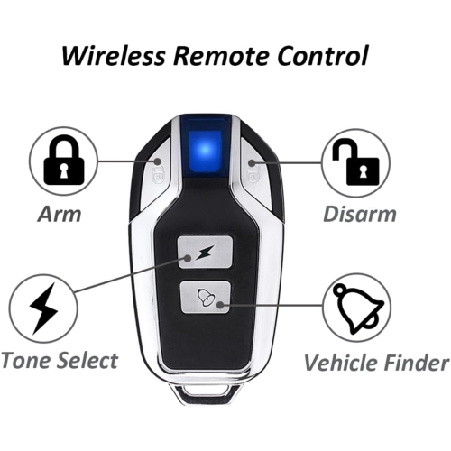 113dB Bicycle Alarm Wireless Vibration Motion Sensor Waterproof Anti-theft Device With Remote Control Suitable for Bicycles, Motorcycles, Cars,