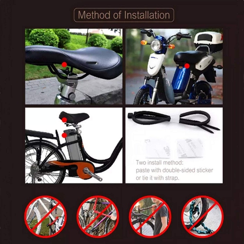 113dB Bicycle Alarm Wireless Vibration Motion Sensor Waterproof Anti-theft Device With Remote Control Suitable for Bicycles, Motorcycles, Cars,
