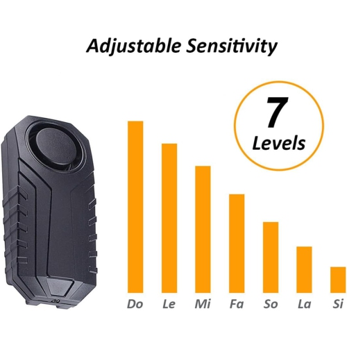113dB Bicycle Alarm Wireless Vibration Motion Sensor Waterproof Anti-theft Device With Remote Control Suitable for Bicycles, Motorcycles, Cars,