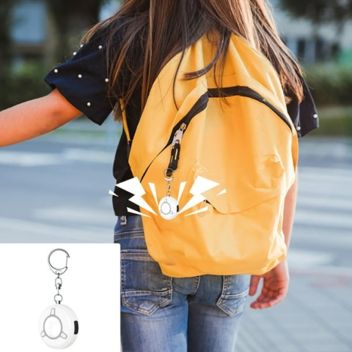 130dB smart anti-wolf alarm - sound and light dual alarm + LED flashlight Portable keychain design Safety protection for women when running at night