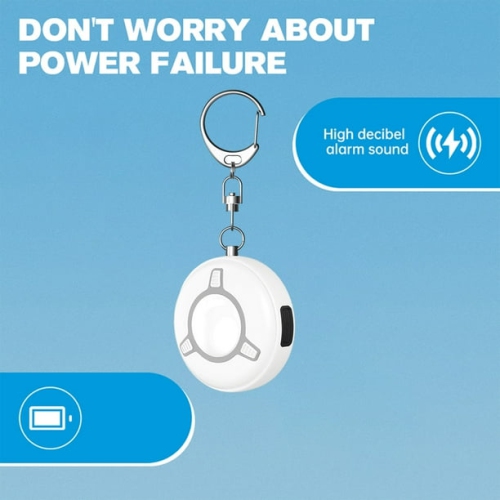 130dB smart anti-wolf alarm - sound and light dual alarm + LED flashlight Portable keychain design Safety protection for women when running at night