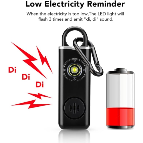 Compact Women's Personal Alarm - Loud 130dB Emergency Siren + LED Flashlight, Jogging/Night Safety Keychain
