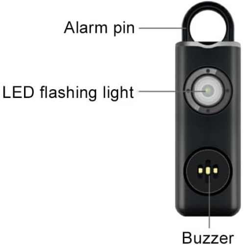 Compact Women's Personal Alarm - Loud 130dB Emergency Siren + LED Flashlight, Jogging/Night Safety Keychain