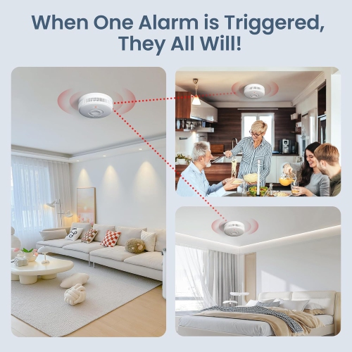 Détecteur de fumée sans fil WI-FI pour maison intelligente Alarme de fumée