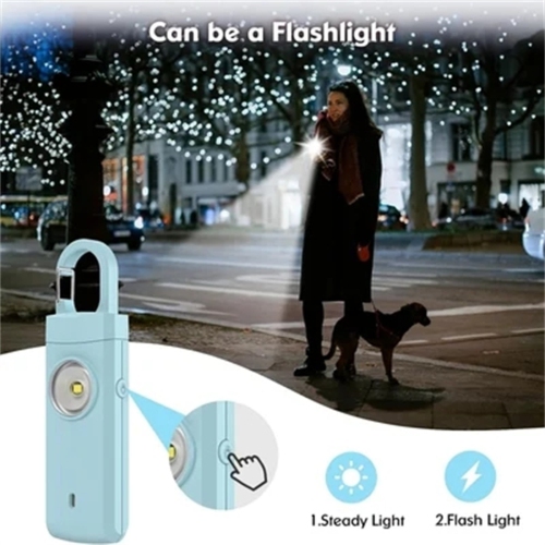 130dB Compact Personal Siren: 2-in-1 Loud Siren and Flashlight, USB Rechargeable - Perfect for Solo Travel, Hiking and Everyday Protection