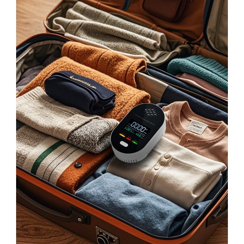 3-in-1 smart carbon monoxide detector – high-precision CO/temperature and humidity monitoring +85dB sound and light alarm, plug and play, ensure