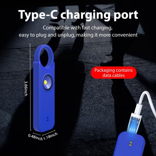 Safety Alarm Keychain: 2-in-1 Vibration and Sound Alarm, 135 dB Emergency Whistle with Flashlight, Portable Self-Defense – Ideal Gift for Travel,