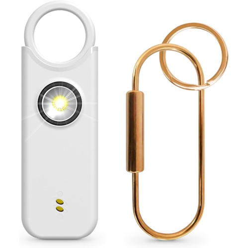 Safety Alarm Keychain: 2-in-1 Vibration and Sound Alarm, 135 dB Emergency Whistle with Flashlight, Portable Self-Defense – Ideal Gift for Travel,