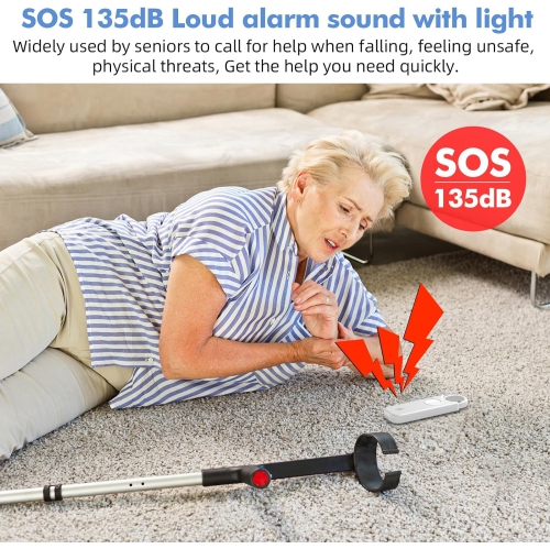 Safety Alarm Keychain: 2-in-1 Vibration and Sound Alarm, 135 dB Emergency Whistle with Flashlight, Portable Self-Defense – Ideal Gift for Travel,