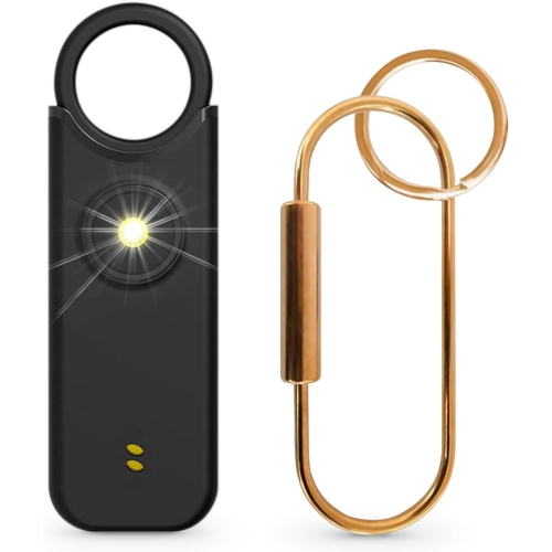 Safety Alarm Keychain: 2-in-1 Vibration and Sound Alarm, 135 dB Emergency Whistle with Flashlight, Portable Self-Defense – Ideal Gift for Travel,
