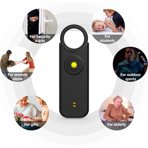 Safety Alarm Keychain: 2-in-1 Vibration and Sound Alarm, 135 dB Emergency Whistle with Flashlight, Portable Self-Defense – Ideal Gift for Travel,