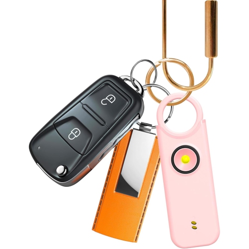 Safety Alarm Keychain: 2-in-1 Vibration and Sound Alarm, 135 dB Emergency Whistle with Flashlight, Portable Self-Defense – Ideal Gift for Travel,
