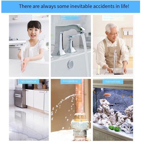 Smart water leak detector: 120dB high decibel alarm + wireless installation, low battery reminder, suitable for kitchen/bathroom/basement