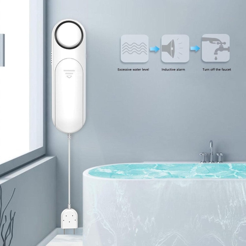 Smart water leak detector: 120dB high decibel alarm + wireless installation, low battery reminder, suitable for kitchen/bathroom/basement