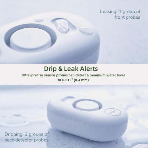 110dB Smart Water Leak Detector / Flood Alarm - WiFi Connectivity, Adjustable Alarm, App Alerts, Home Security, Basement Protection, Kitchen and