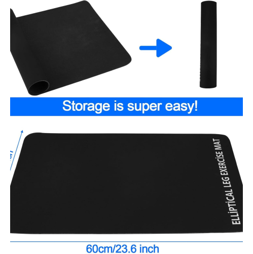 Ellipse Leg Exerciser Mat, 24x15 inch Non-Slip Workout Mat for Under Desk Elliptical Machines Durable Rubber Exercise Equipment Foot Pedal for Office