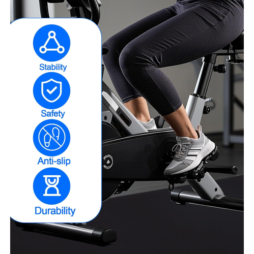 Ellipse Leg Exerciser Mat, 24x15 inch Non-Slip Workout Mat for Under Desk Elliptical Machines Durable Rubber Exercise Equipment Foot Pedal for Office