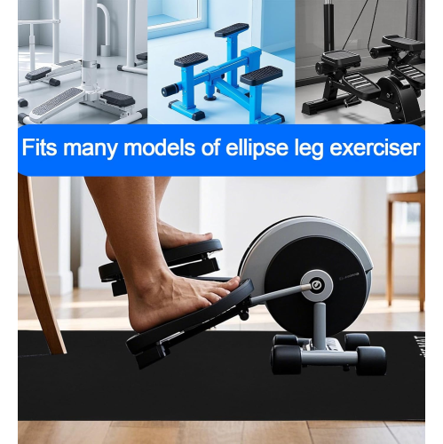 Ellipse Leg Exerciser Mat, 24x15 inch Non-Slip Workout Mat for Under Desk Elliptical Machines Durable Rubber Exercise Equipment Foot Pedal for Office