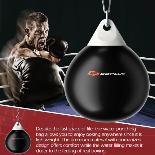 Goplus Water Punching Bag 21" 180 Pound Heavy Punching Bag with Adjustable Metal Chain Blue/Black/White