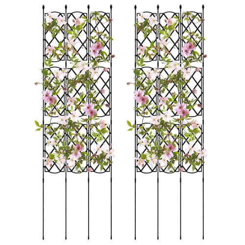 Costway 1/2 PCS 58" x 73" Garden Trellis for Climbing Plants Rustproof Metal Plant Support Frame