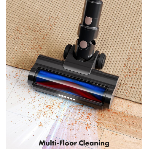 Cordless Vacuum Cleaner, Max 45mins Vacuums with LED Display, Powerful 8 in 1 Lightweight Vacuum Cleaners with 2 HEPA, Stick Vacuums Cordless for Pet
