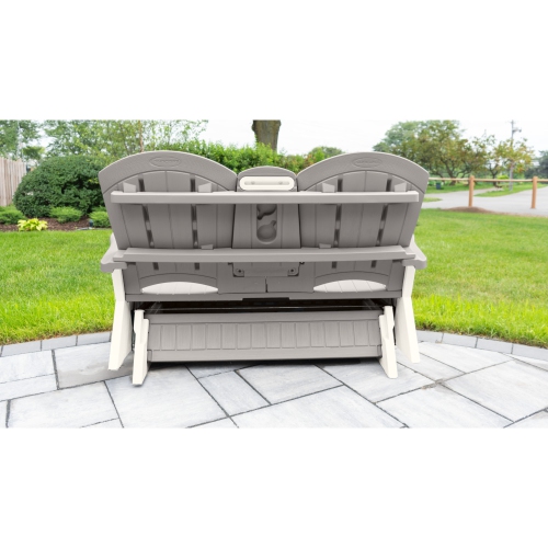 Suncast - Adirondack Glider w/Console - Dove Gray