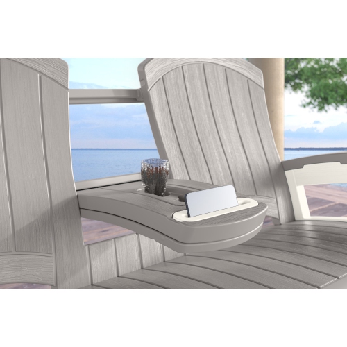 Suncast - Adirondack Glider w/Console - Dove Gray