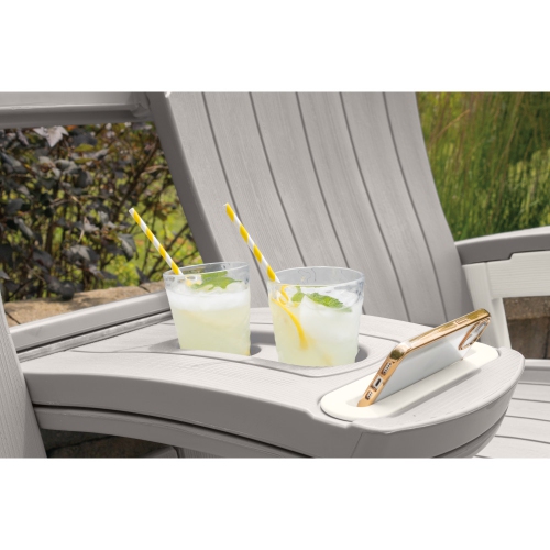 Suncast - Adirondack Glider w/Console - Dove Gray