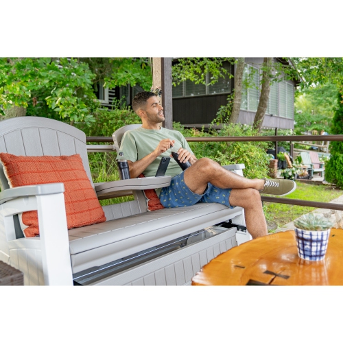 Suncast - Adirondack Glider w/Console - Dove Gray
