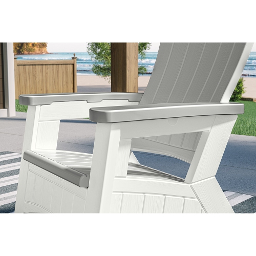 Suncast - Adirondack Chair w/Storage - Dove Gray/Ice Cube