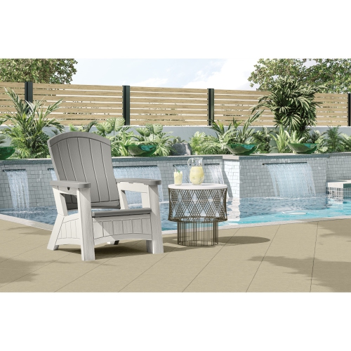 Suncast - Adirondack Chair w/Storage - Dove Gray/Ice Cube