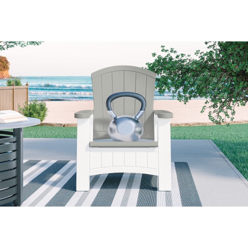 Suncast - Adirondack Chair w/Storage - Dove Gray/Ice Cube