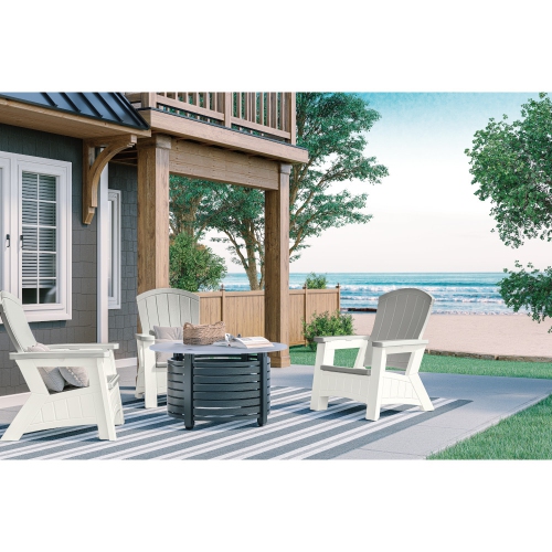 Suncast - Adirondack Chair w/Storage - Dove Gray/Ice Cube