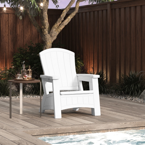Suncast - Adirondack Chair w/Storage - White