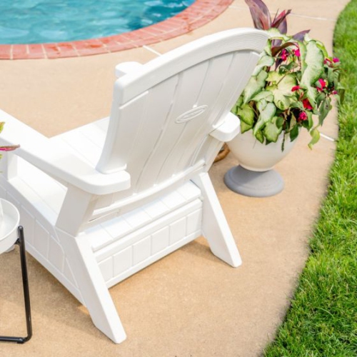 Suncast - Adirondack Chair w/Storage - White