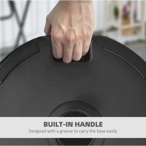 BoldDeco Deluxe Patio Market Umbrella Base Stand 22" Heavy Duty with Steel Holder Water Filled for Outdoor, Lawn, Garden, Round, 77lbs Weight Capacity