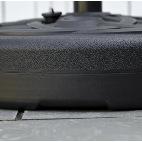 BoldDeco Deluxe Patio Market Umbrella Base Stand 22" Heavy Duty with Steel Holder Water Filled for Outdoor, Lawn, Garden, Round, 77lbs Weight Capacity