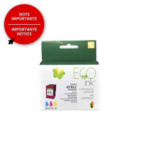 HP no.67XL 3YM58AN Reman EcoInk Color