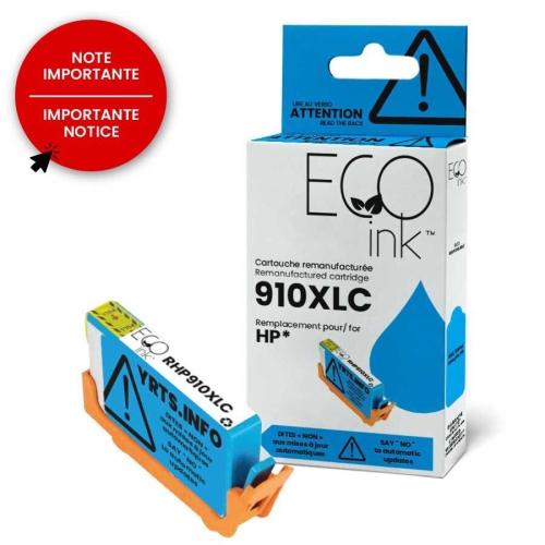 HP 910XL Reman Eco Ink YRTS Cyan