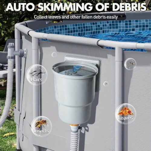 Heavy-Duty PVC Wall-Mounted Skimmer for Above-Ground Pools - Universal Fit for All Standard Pool Wall Openings, Ideal for In-Ground Pool Surfaces,