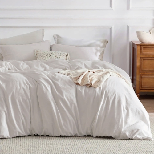 Beddora 3-Piece King Duvet Cover Set | 100% Cotton – Soft, Breathable & Durable with Corner Ties Button Closure – Light Brown