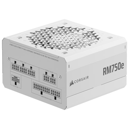 Bloc d'alimentation entièrement modulaire ATX 3.1 de 750 W RM750e de Corsair - Blanc